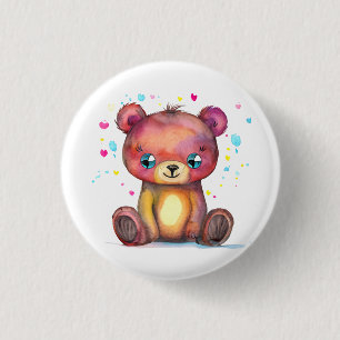 Cute Bear Cool Teddy positive 3 Cm Round Badge