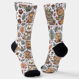 Cute Bear Cosy Socks – Playful Vector Design