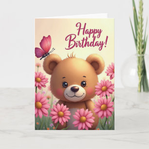 Cute Bear Cub Birthday Card