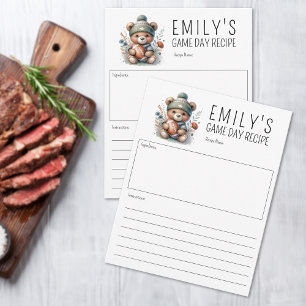 Cute Bear Custom Recipe Card