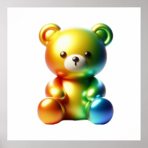 Cute Bear Doll Wall Art Poster for Cosy Kids Room 