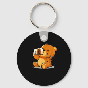 Cute Bear Drinking Funny Introvert - Coffee Shh Key Ring