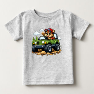 Cute Bear Driving Green Jeep Toddler T-Shirt
