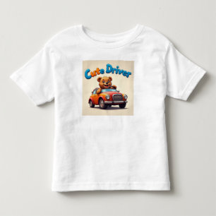 Cute Bear Driving Vintage Car Adventure Ride 🚗 Toddler T-Shirt