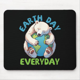 Cute Bear Earth Day Every Day Hug The Earth Mouse Pad