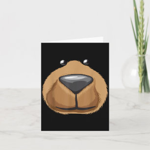 Cute Bear Face Costume Shirt Funny Halloween Teddy Card
