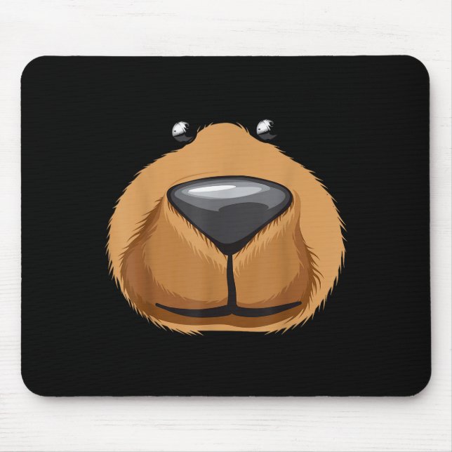 Cute Bear Face Costume Shirt Funny Halloween Teddy Mouse Pad (Front)
