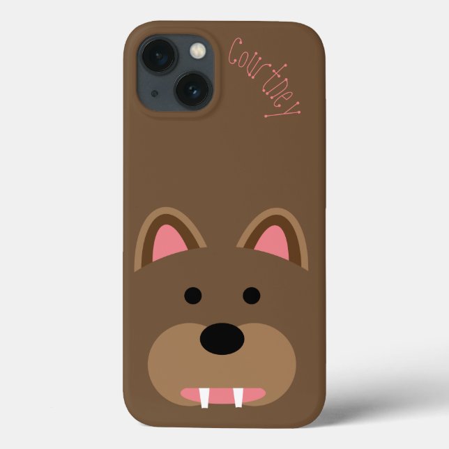 Cute Bear Face Customisable Case-Mate iPhone Case (Back)