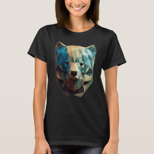 Cute Bear Face Polygon Low Poly Bears Colourful 3 T-Shirt