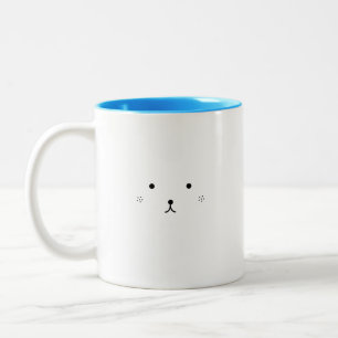 Cute Bear Face Sad Two-Tone Coffee Mug