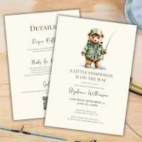 Cute Bear Fisherman Is On The Way Baby Shower