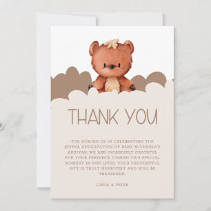 Cute Bear Gender Neutral Baby Shower Thank You Card