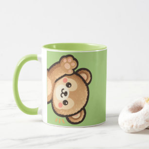 Cute Bear Green Mug   Kawaii Coffee Cup