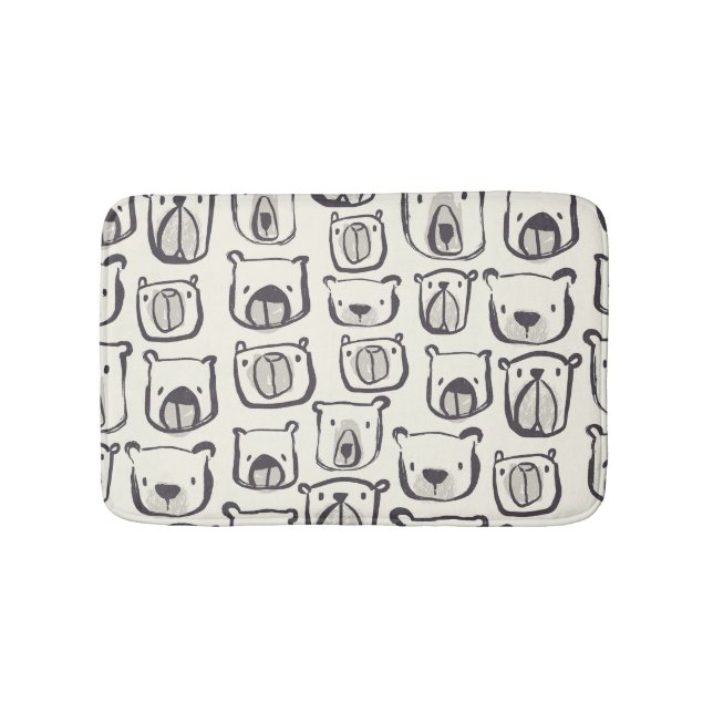 Cute bear, hand-drawn seamless pattern. bath mat (Front)
