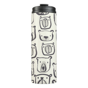 Cute bear, hand-drawn seamless pattern. thermal tumbler