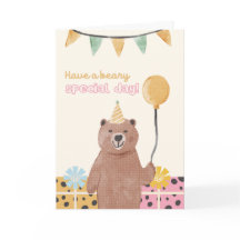 Cute Bear Happy Birthday Card