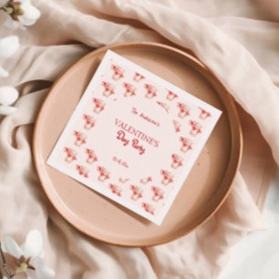 Cute Bear Heart Valentine's Day Party Napkin