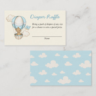 Cute Bear Hello Little One Diaper Raffle  Enclosure Card