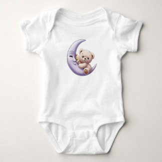 Cute Bear holding Moon - Baby one-Piece Bodysuit