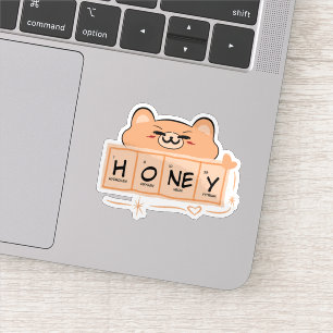 Cute Bear "Honey" Vinyl Sticker