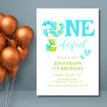 Cute Bear Hot Air Balloon Onederful 1st Birthday Invitation<br><div class="desc">These cute birthday party invitations feature a cute watercolor teddy bear in hot air balloon with blue hearts. Personalise the birthday party invites by adding your child's name,  age,  and party details.</div>