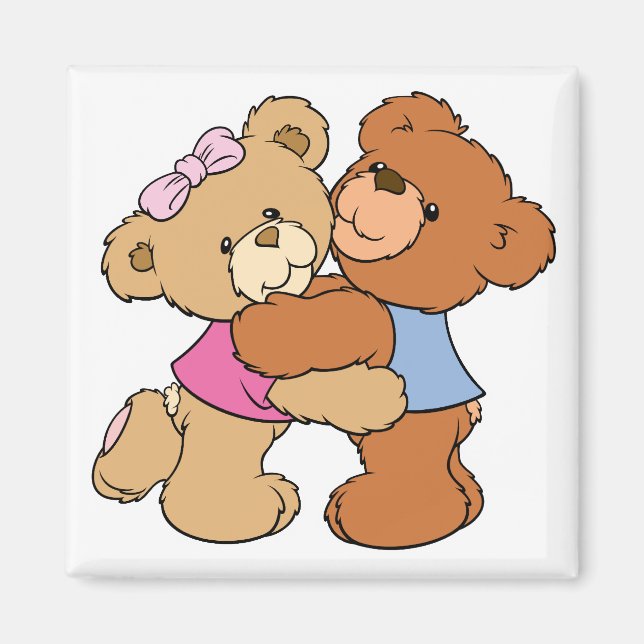 Cute Bear Hug Bears Magnet (Front)