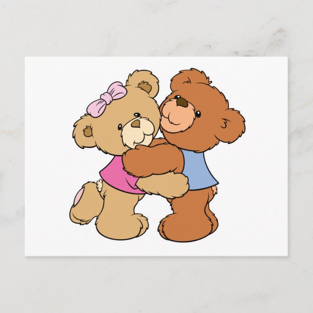 Cute Bear Hug Bears Postcard (Front)