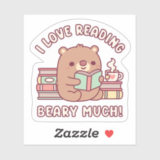 Cute Bear I Love Reading Beary Much Funny