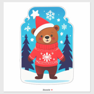 Cute Bear In Christmas Sweater
