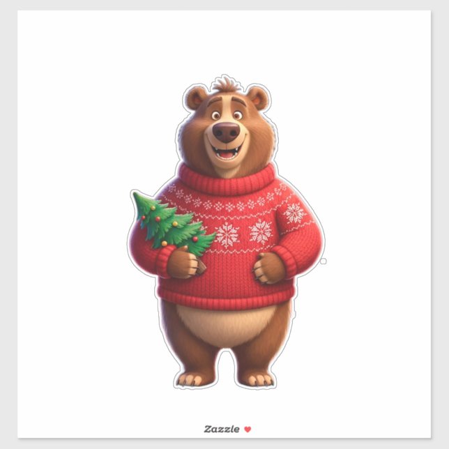 Cute Bear In Christmas Sweater (Sheet)