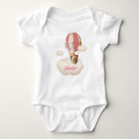 Cute Bear in Hot-Air-Balloon Baby Bodysuit