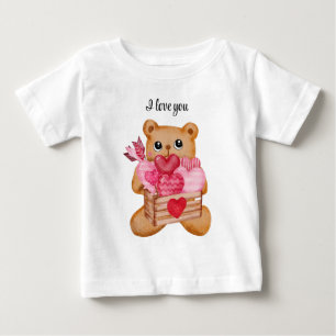 Cute bear in love full of love baby T-Shirt