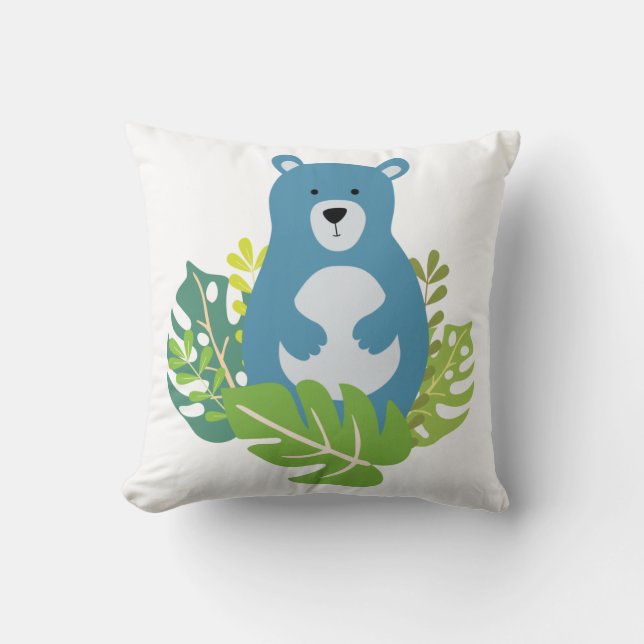 cute bear in the forest  cushion (Front)