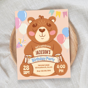 Cute bear invitation