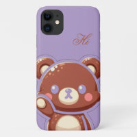 Cute Bear iPhone Case – Purple Teddy Bear Cover