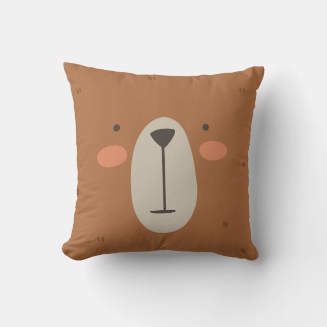 Cute Bear Kids Baby Nursery Room Cushion (Front)