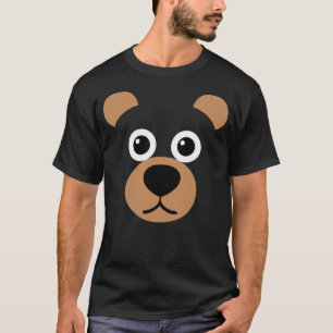 Cute Bear Kids Women Men Cute Bear Face Halloween  T-Shirt