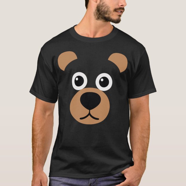 Cute Bear Kids Women Men Cute Bear Face Halloween  T-Shirt (Front)