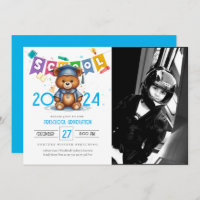 Cute bear Kindergarten Graduation Invitation