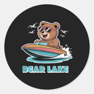 Cute Bear Lake Utah and Idaho for Adults and Kids Classic Round Sticker