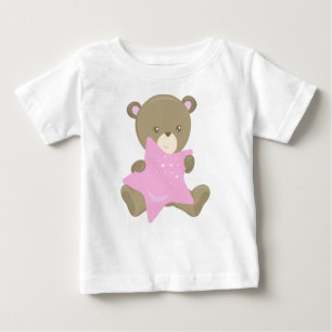 Cute Bear, Little Bear, Baby Bear, Bear With Star Baby T-Shirt
