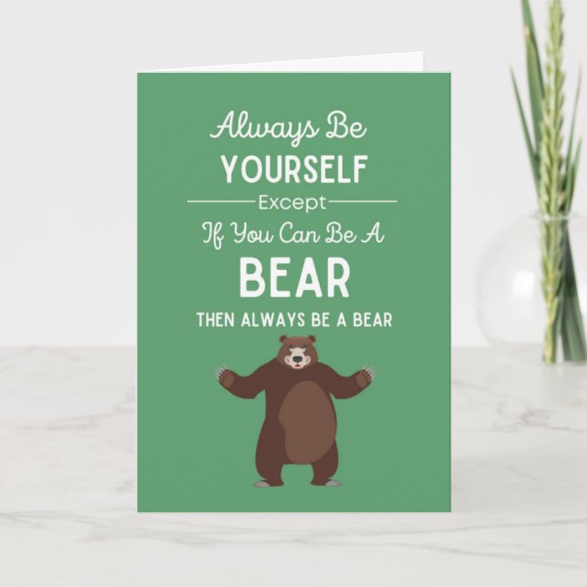 Cute Bear Lover Cards Humour Wildlife Forest Natur (Front)
