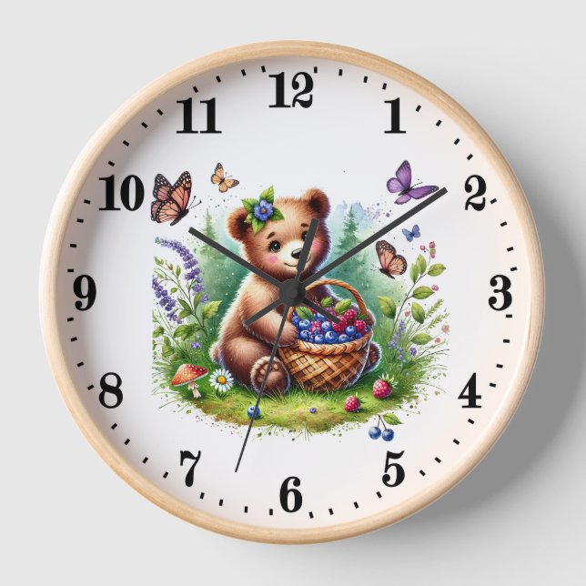 Cute bear lovers animal  clock (Front)