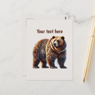 Cute bear lovers customisable postcard