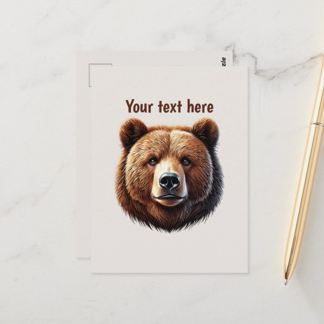 Cute bear lovers customisable  postcard (Front/Back In Situ)