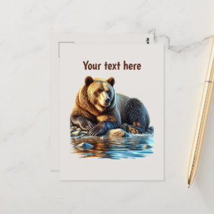 Cute bear lovers customisable postcard