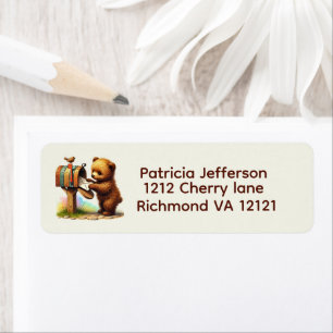 Cute bear lovers mailing return address label