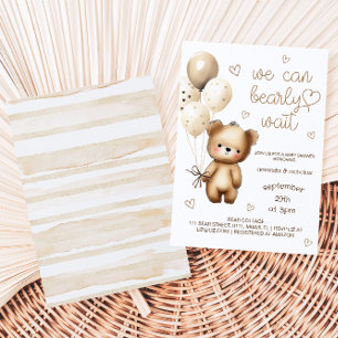 Cute Bear Neutral Baby Shower Invitation