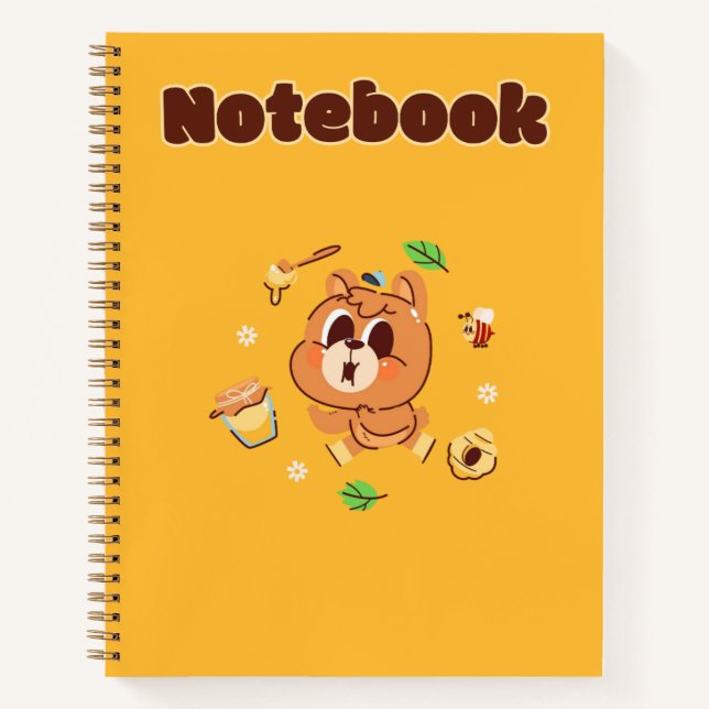 Cute bear 💛🥨🥞 notebook (Front)