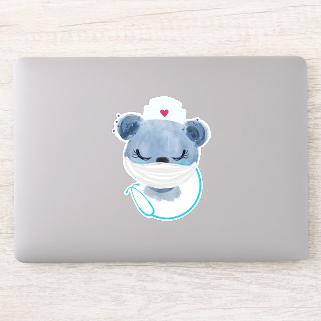 Cute Bear Nurse Wearing a Medical Mask (Computer)